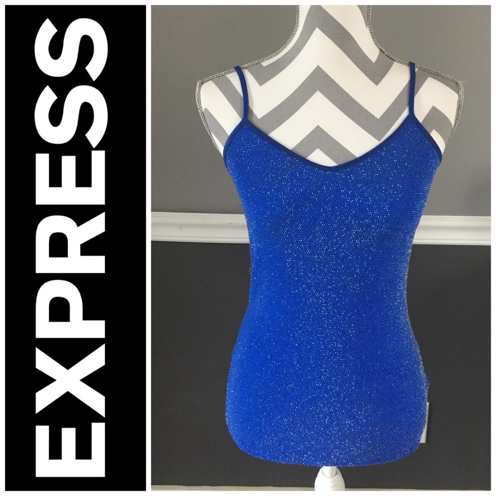 Express blue silvershimmer cami top